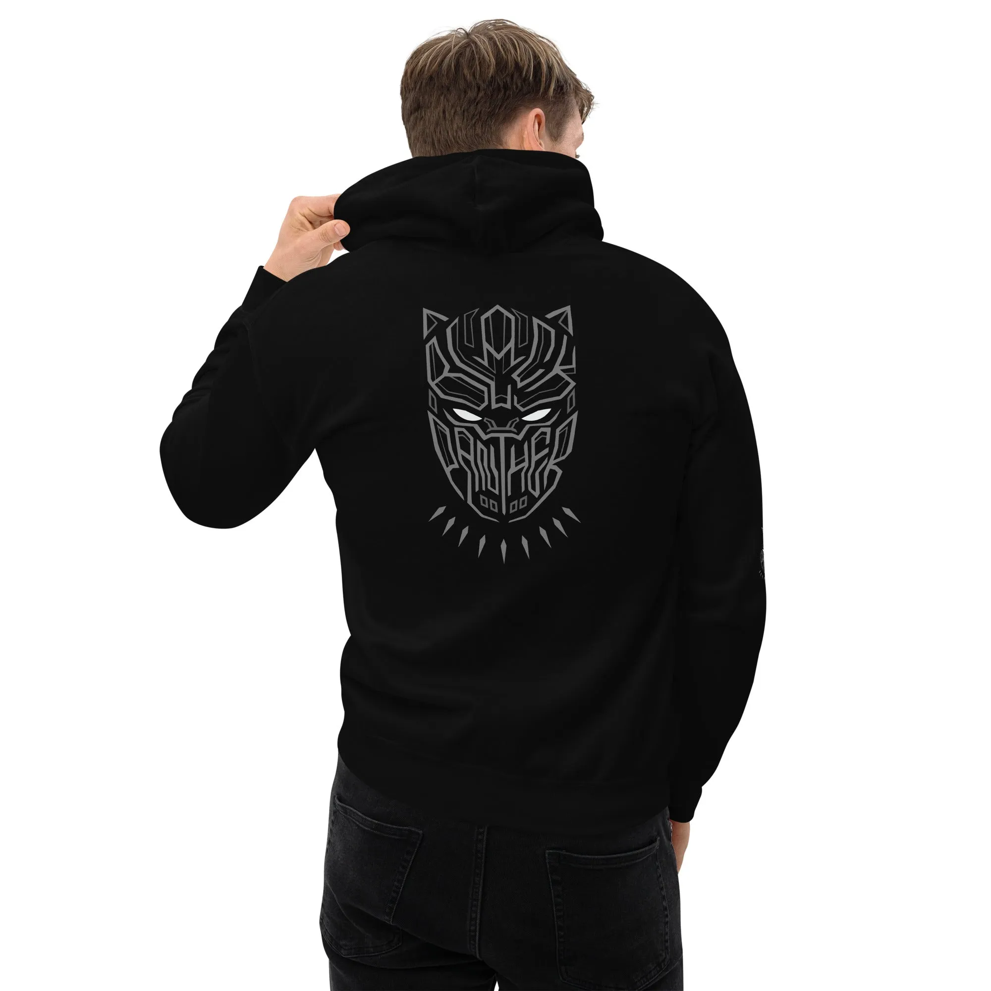 Back Printed Men's Hoodie BLACK PANTHER