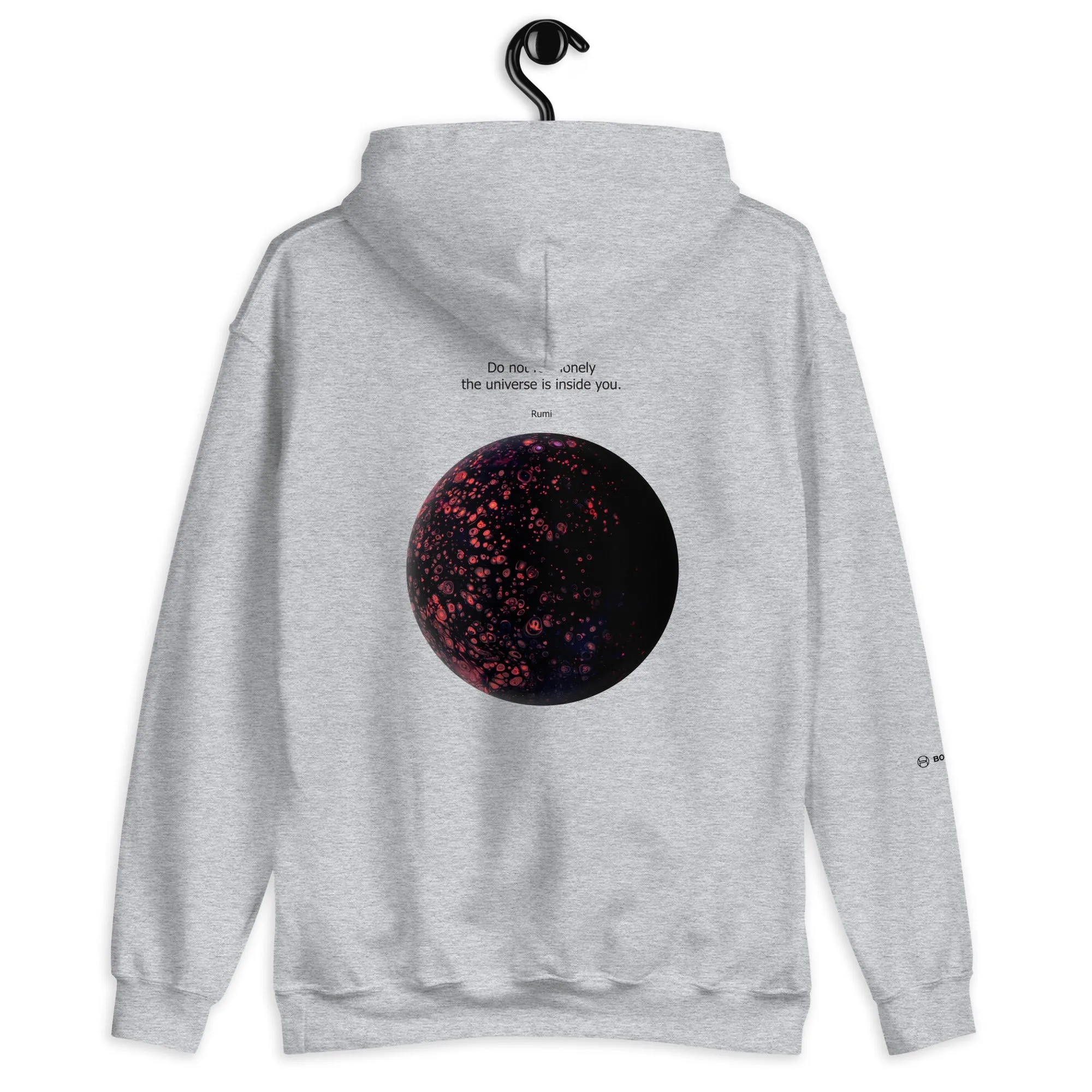 Back Printed Unisex Style Fleece Hoodie FEEL LONELY