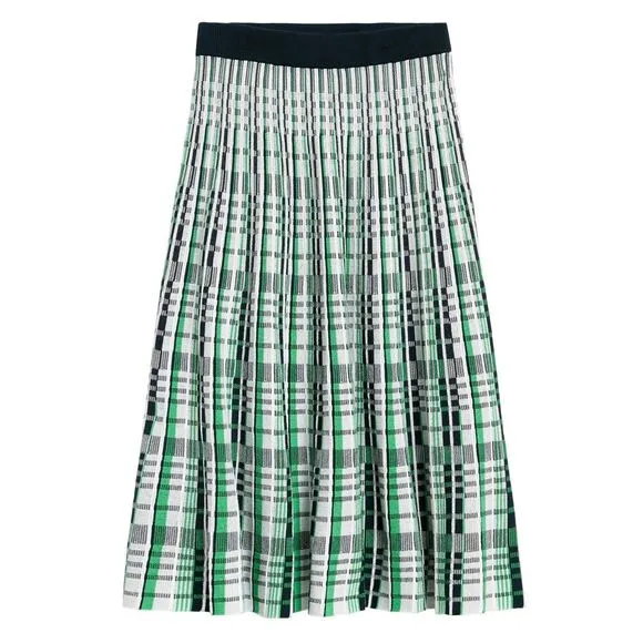 Banana Republic Color Block A-Line Pleated Pull On Sweater Knit Skirt (NWT)