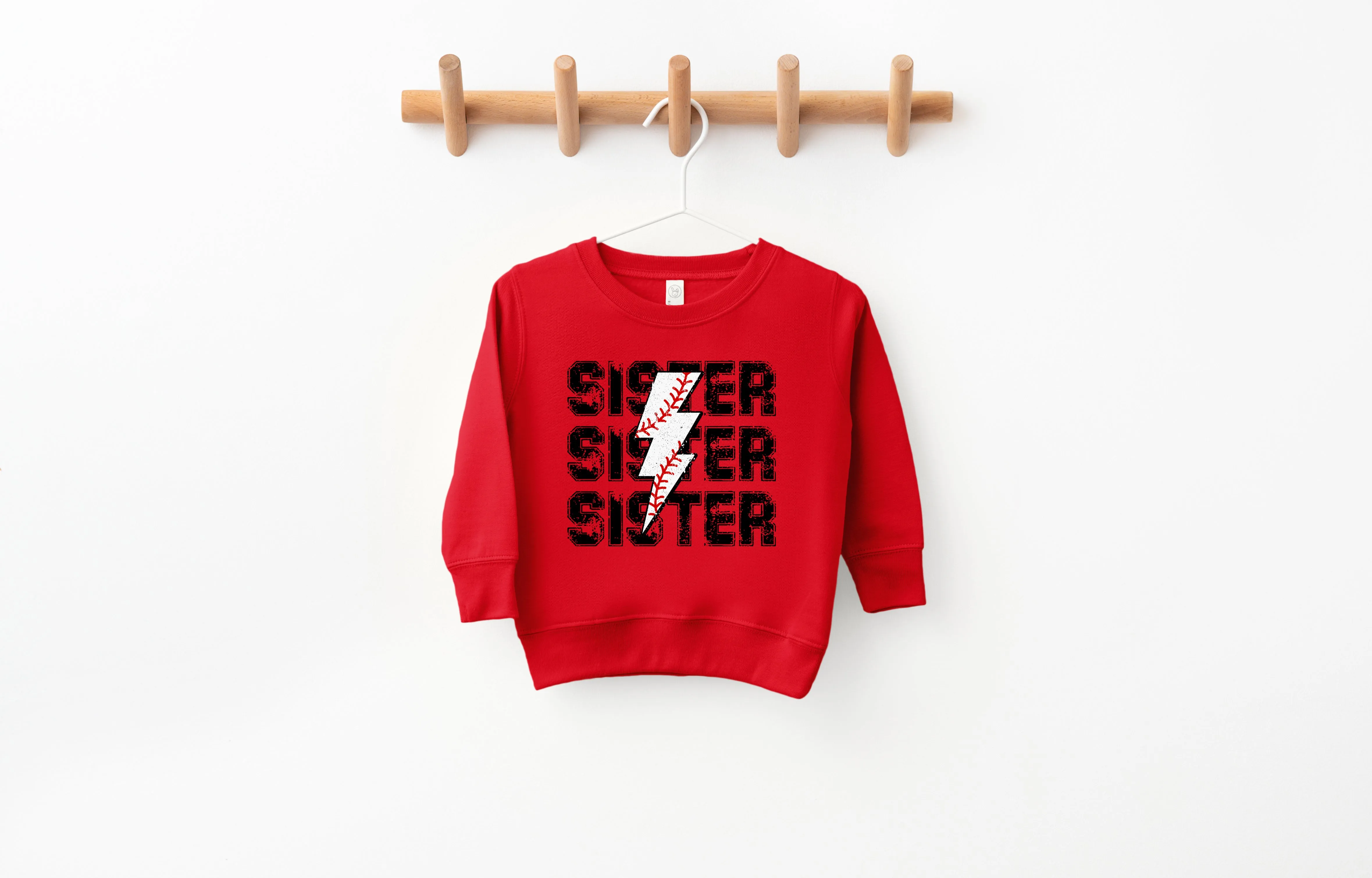Baseball Sister Bolt - Kids Fleece Sweatshirt