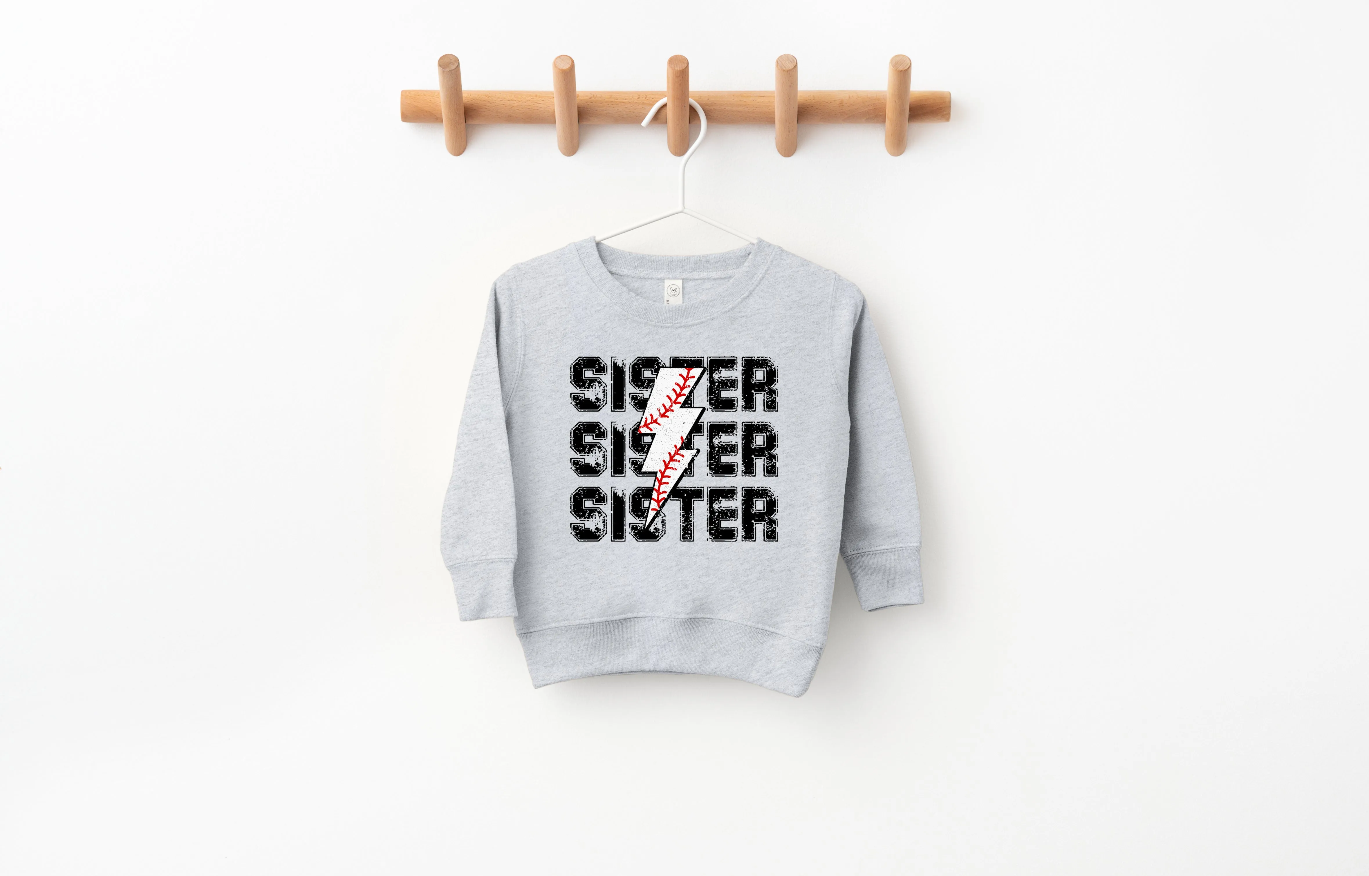 Baseball Sister Bolt - Kids Fleece Sweatshirt
