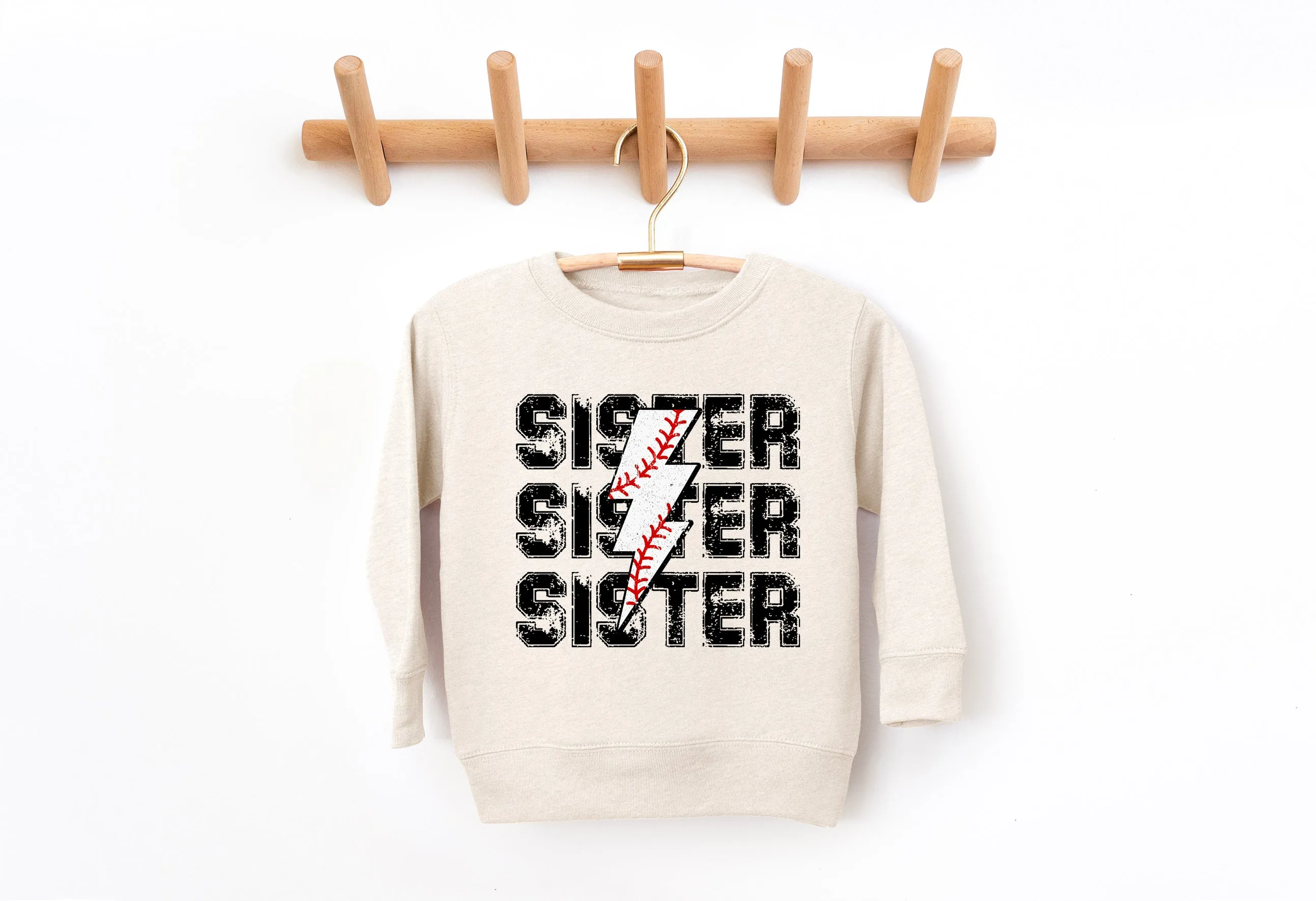 Baseball Sister Bolt - Kids Fleece Sweatshirt