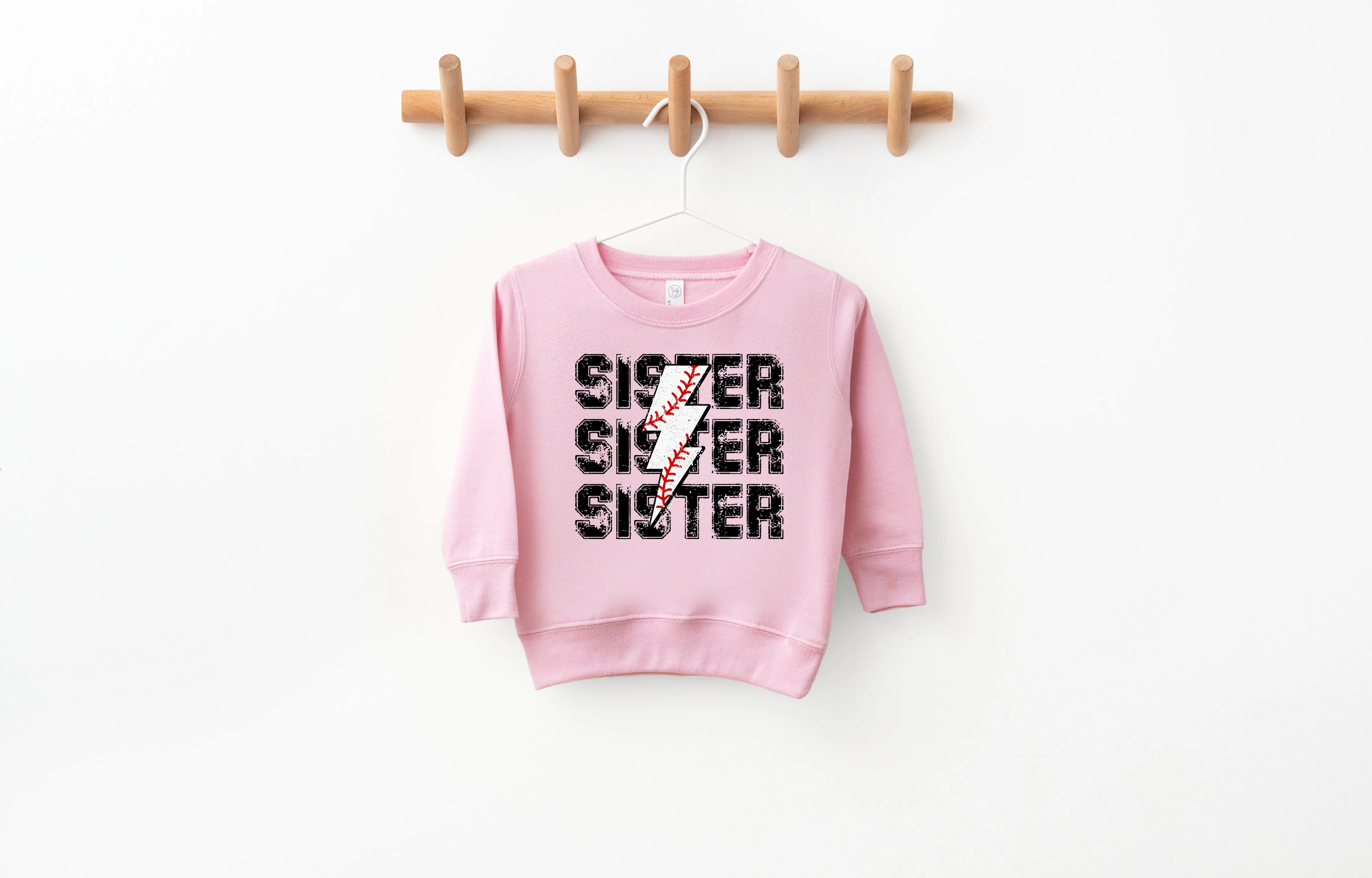 Baseball Sister Bolt - Kids Fleece Sweatshirt