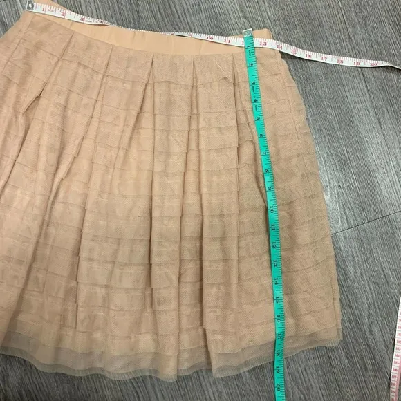 BCBGMaxazria Alegra Tulle Skirt Women Size XXS Bare Pink Pleated Lined Ballerina