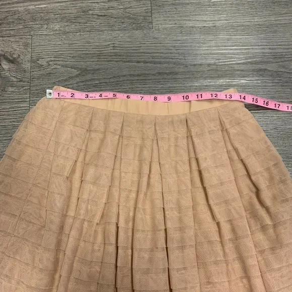 BCBGMaxazria Alegra Tulle Skirt Women Size XXS Bare Pink Pleated Lined Ballerina