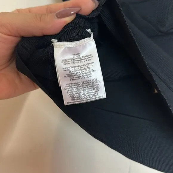 BCBGMaxAzria Simone Textured Black Bandage Mini Power Skirt