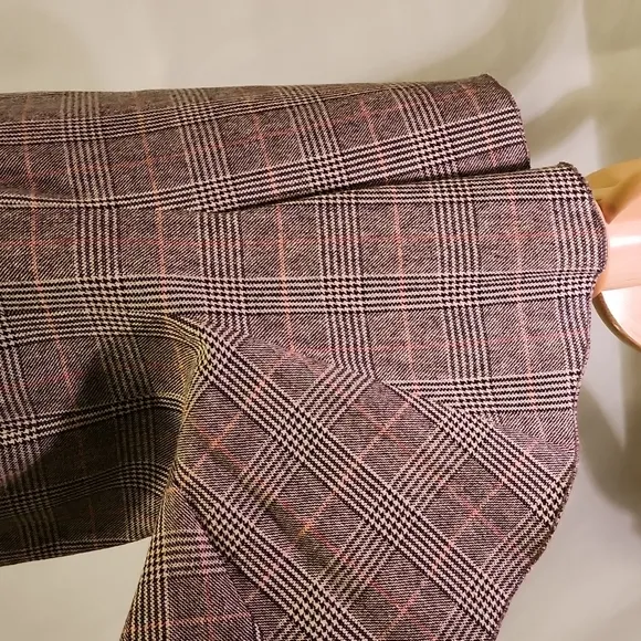 BCBGMaxAzria Wool Plaid Pencil Skirt with Pleated Back