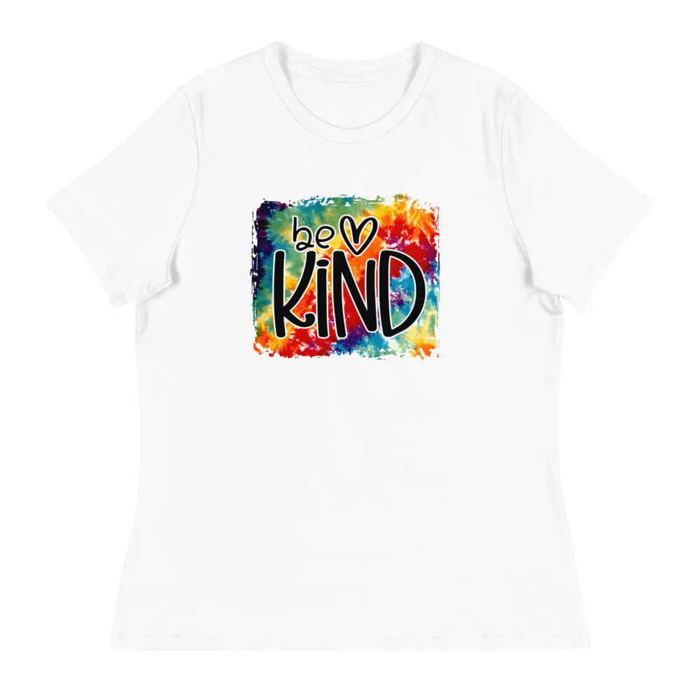 Be Kind - Heart and tie-dye Shirt - Women's Relaxed T-Shirt