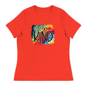 Be Kind - Heart and tie-dye Shirt - Women's Relaxed T-Shirt