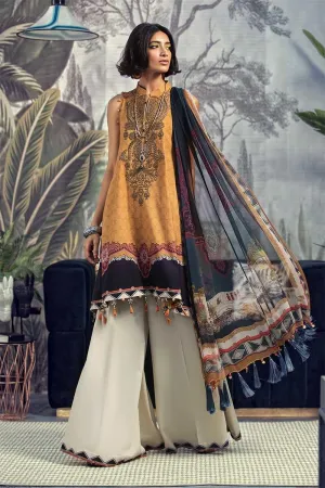 Beautiful Pakistani designer khaddar dress in mustard color # P2357