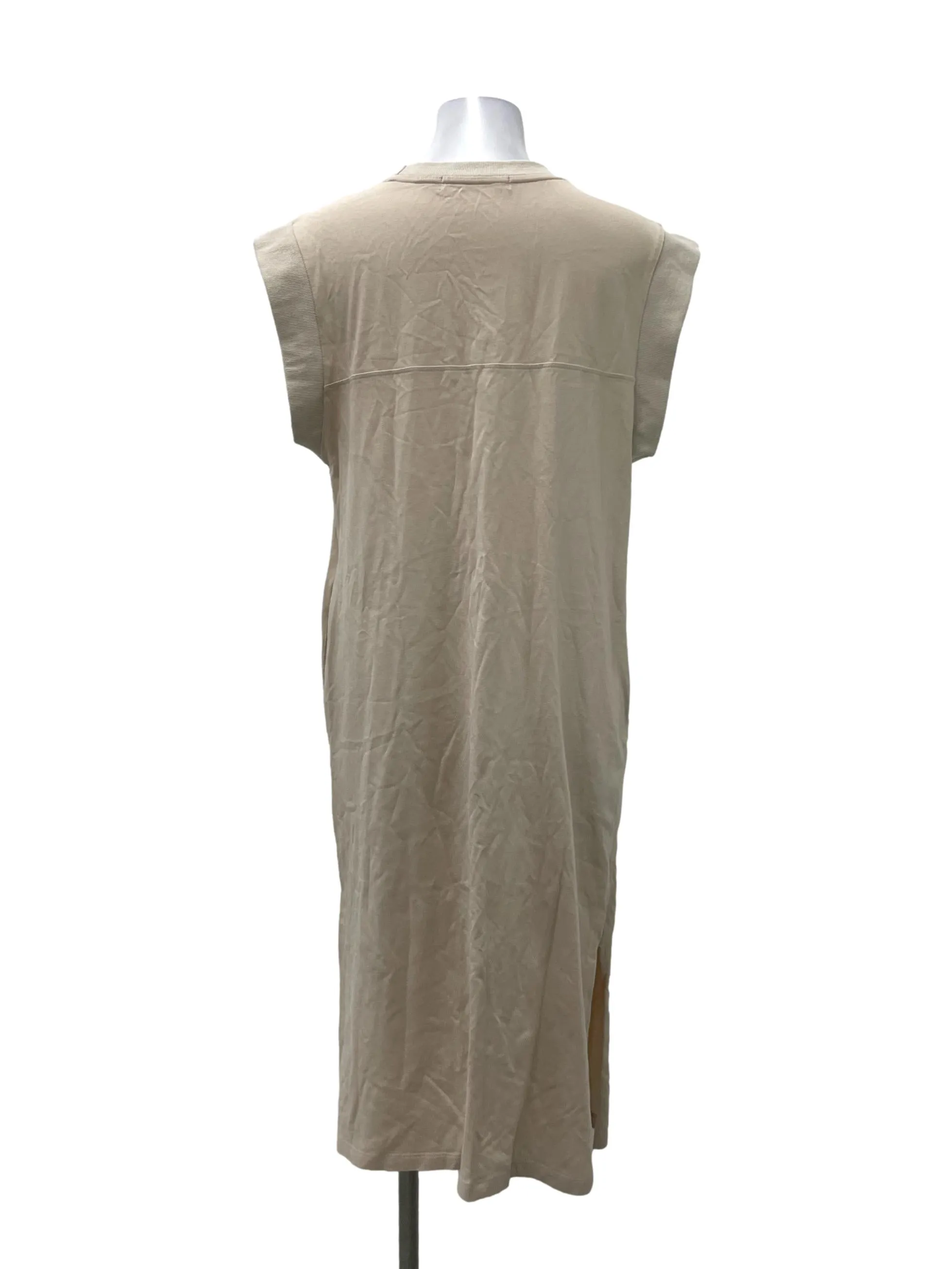 Beige Round Neck T-Shirt Dress