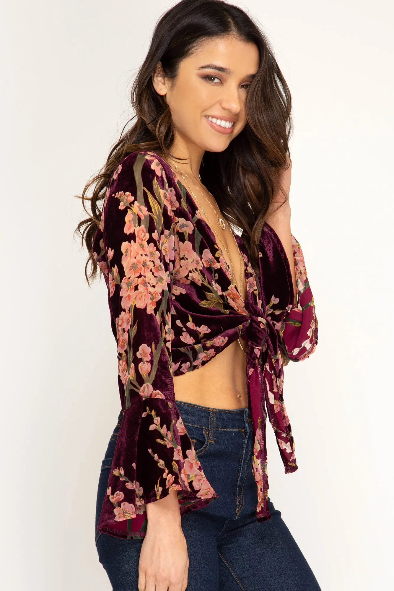 Bell Sleeve Crop Top