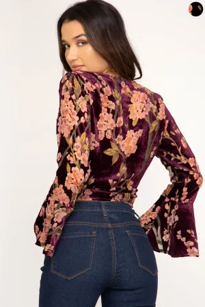 Bell Sleeve Crop Top
