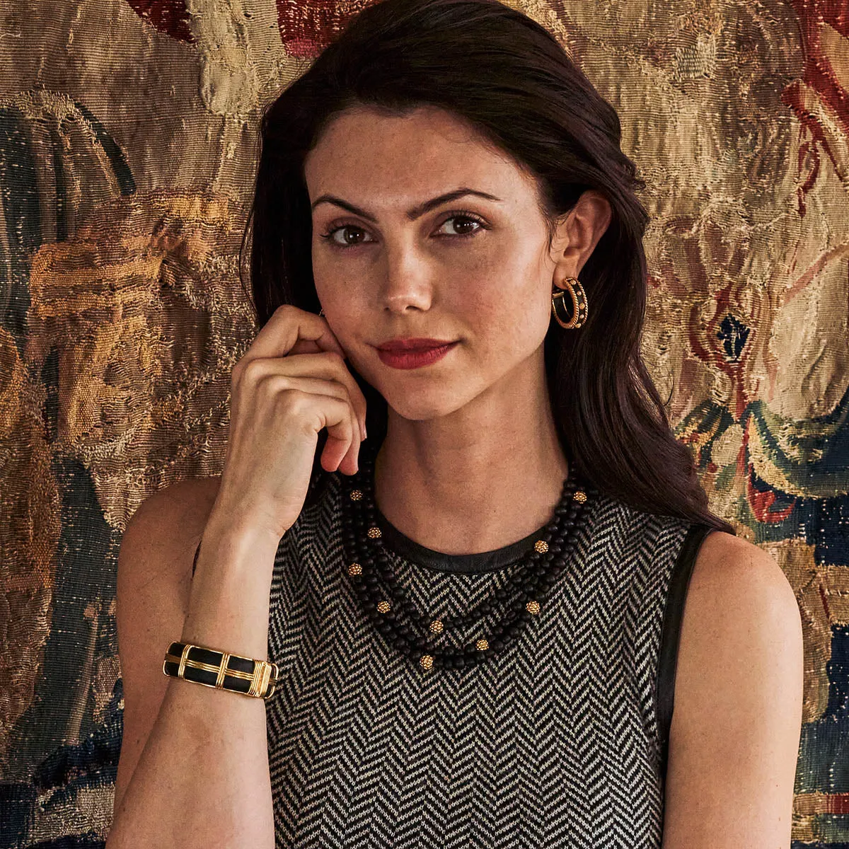 Berry 3-Strand Necklace, 18" 2" - Ebony
