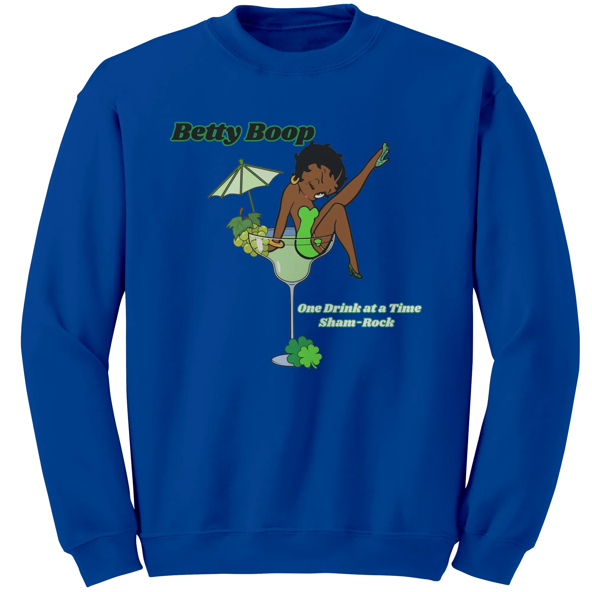 Betty Boop Crewneck Sweatshirt, St Patricks Sweatshirt, Shamrock Sweatshirt, One Drink Shirt, Clover Shirt, St Patricks Day Gift For Her