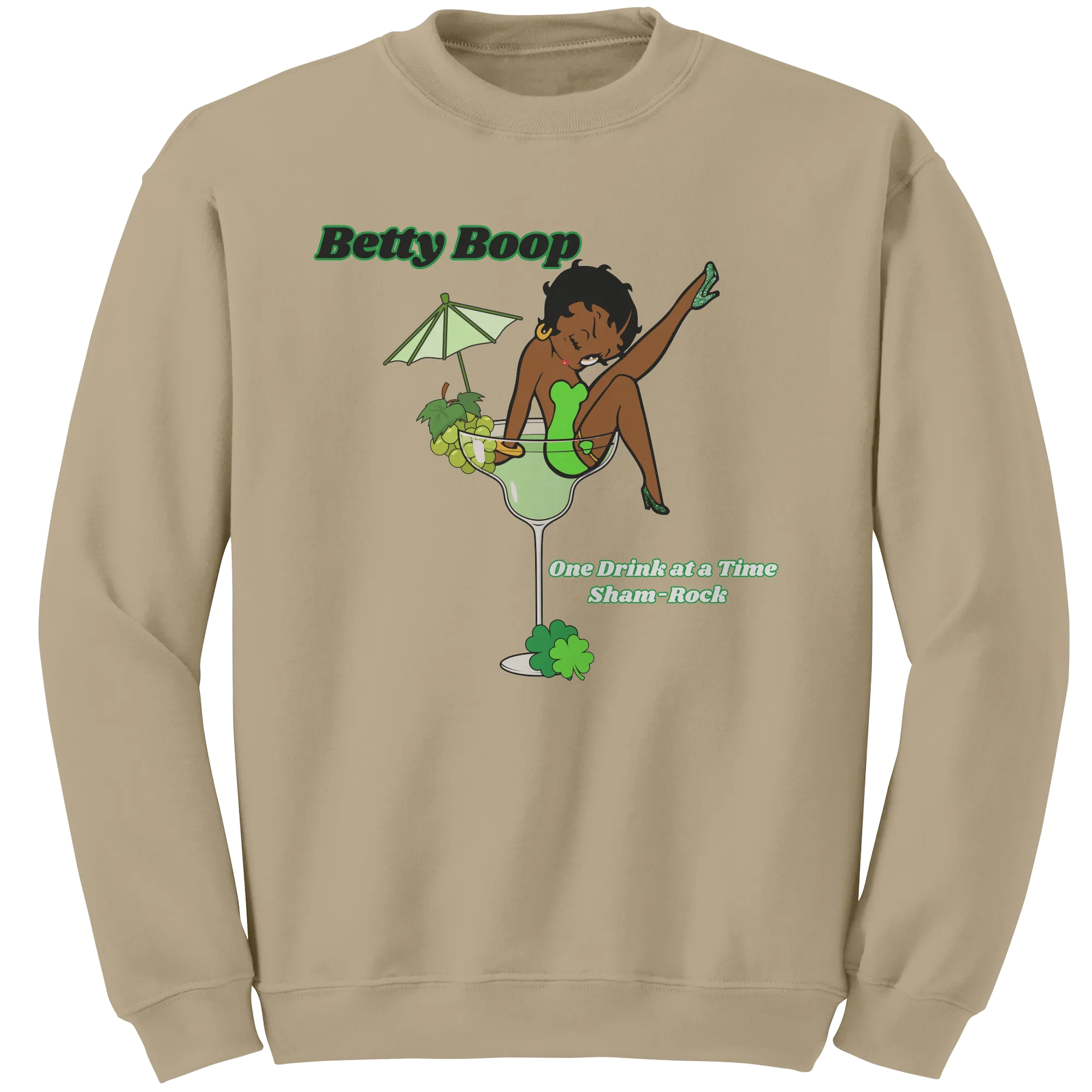 Betty Boop Crewneck Sweatshirt, St Patricks Sweatshirt, Shamrock Sweatshirt, One Drink Shirt, Clover Shirt, St Patricks Day Gift For Her
