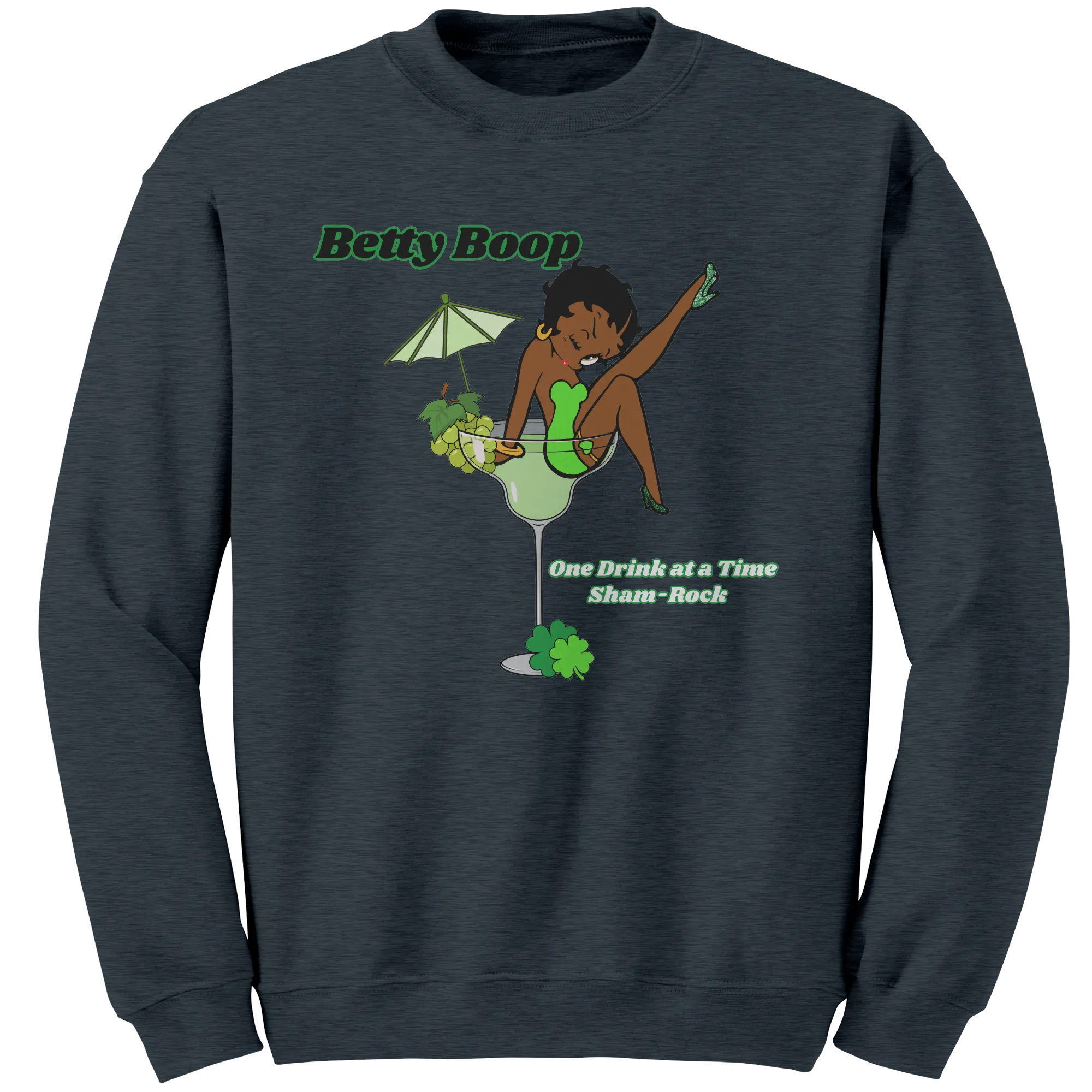 Betty Boop Crewneck Sweatshirt, St Patricks Sweatshirt, Shamrock Sweatshirt, One Drink Shirt, Clover Shirt, St Patricks Day Gift For Her