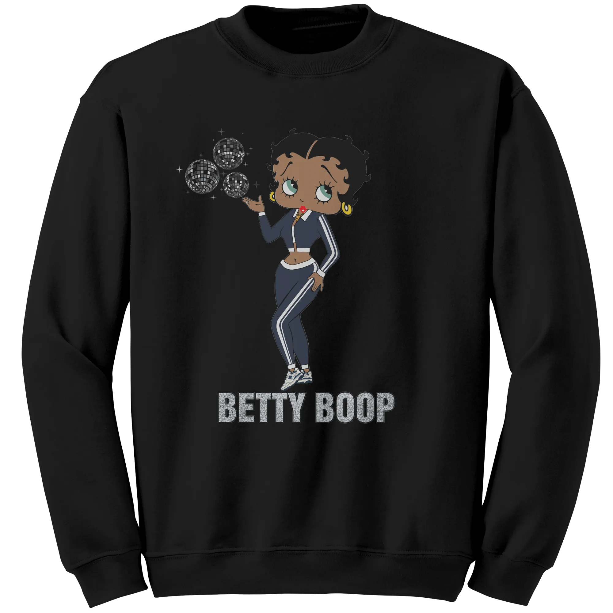 Betty Boop Sweatshirt, Betty Boop Graphic Sweatshirt Gifts for Her, Black Womens Sweater, Black Pride Sweatshirt, Black Girl Streetwear Gift