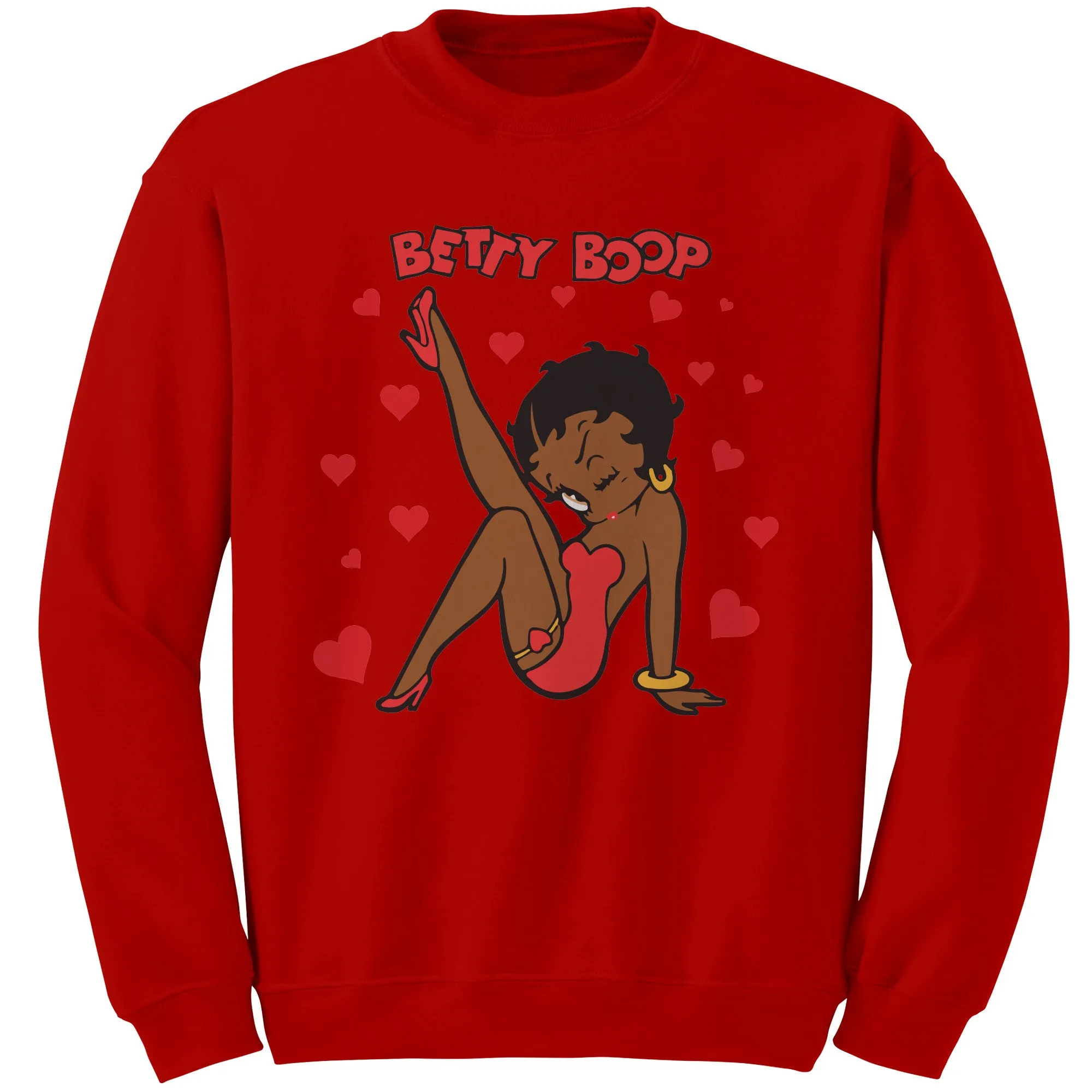 Betty Boop Sweatshirt, Betty Boop with Heart Sweatshirt, Betty Boop Womens Sweatshirt, Christmas Sweatshirt, Womens Clothing, Christmas Gift