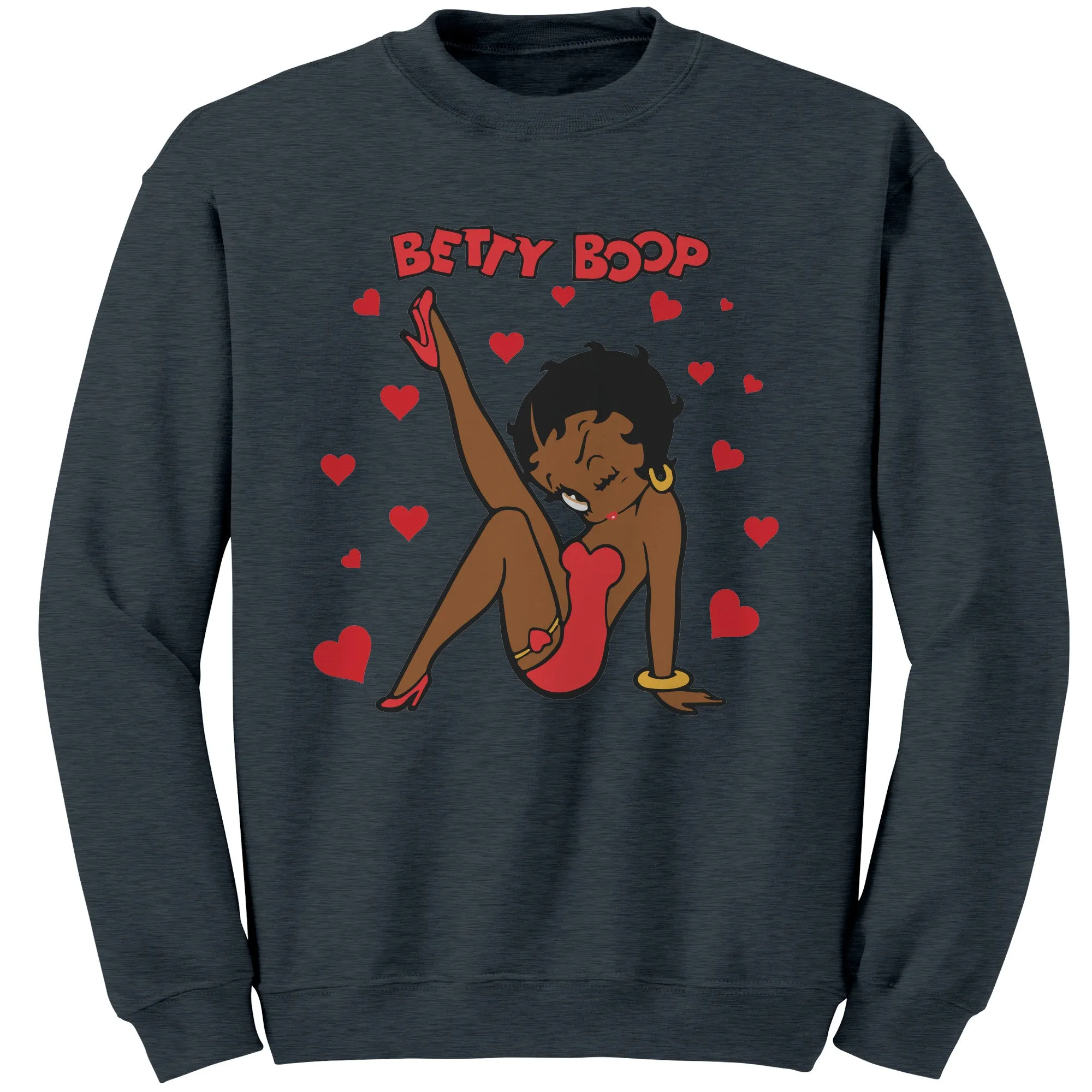 Betty Boop Sweatshirt, Betty Boop with Heart Sweatshirt, Betty Boop Womens Sweatshirt, Christmas Sweatshirt, Womens Clothing, Christmas Gift