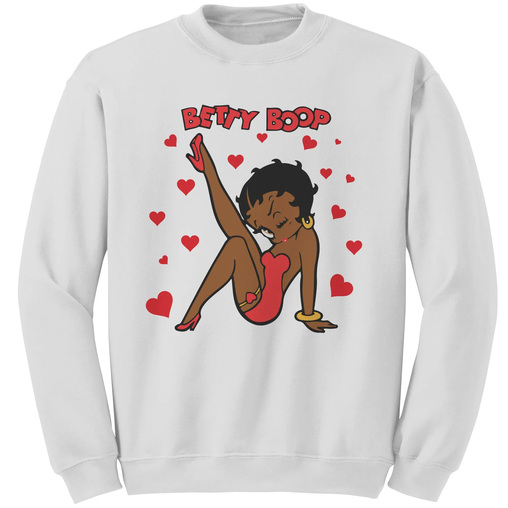 Betty Boop Sweatshirt, Betty Boop with Heart Sweatshirt, Betty Boop Womens Sweatshirt, Christmas Sweatshirt, Womens Clothing, Christmas Gift