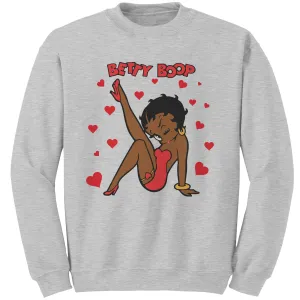 Betty Boop Sweatshirt, Betty Boop with Heart Sweatshirt, Betty Boop Womens Sweatshirt, Christmas Sweatshirt, Womens Clothing, Christmas Gift