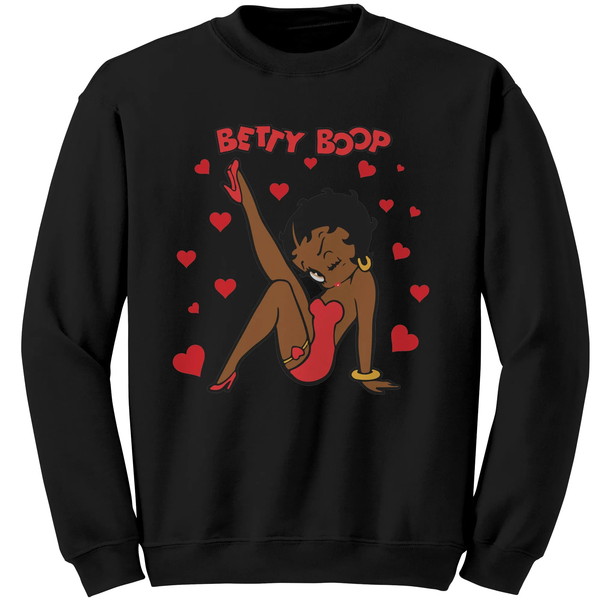 Betty Boop Sweatshirt, Betty Boop with Heart Sweatshirt, Betty Boop Womens Sweatshirt, Christmas Sweatshirt, Womens Clothing, Christmas Gift