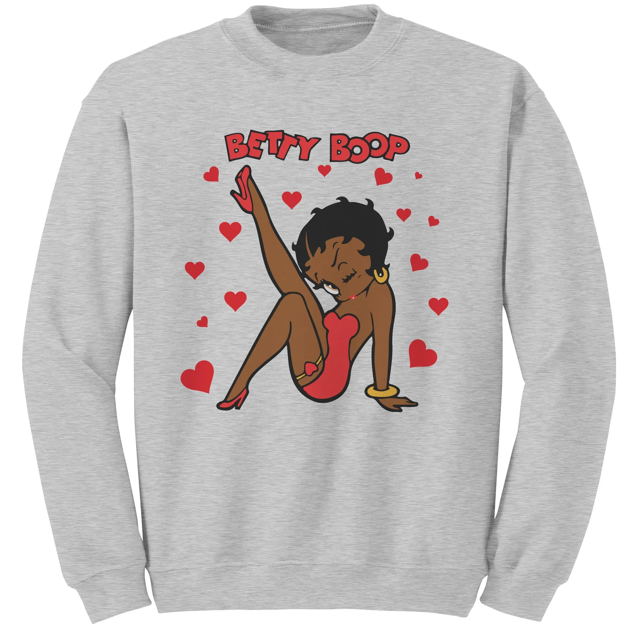 Betty Boop Sweatshirt, Betty Boop with Heart Sweatshirt, Betty Boop Womens Sweatshirt, Christmas Sweatshirt, Womens Clothing, Christmas Gift