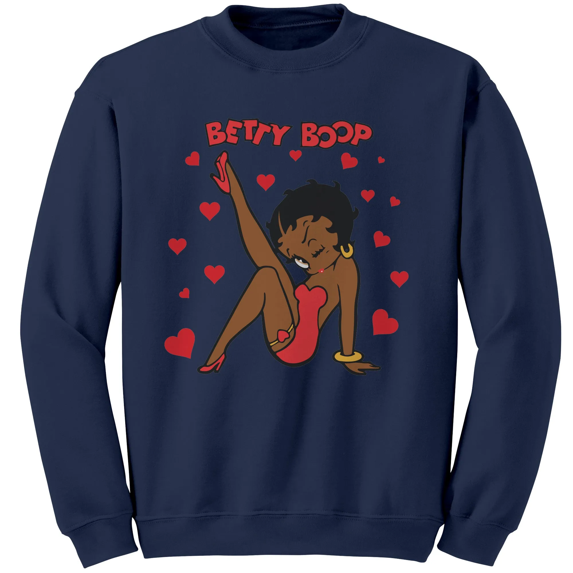 Betty Boop Sweatshirt, Betty Boop with Heart Sweatshirt, Betty Boop Womens Sweatshirt, Christmas Sweatshirt, Womens Clothing, Christmas Gift