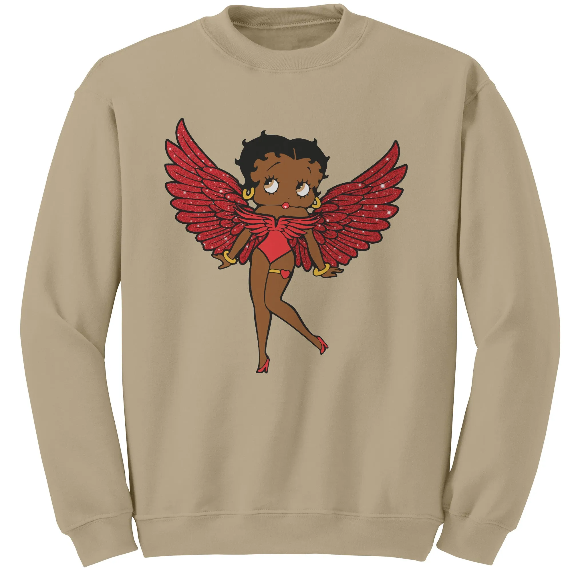 Betty Boop Sweatshirt, Christmas Sweatshirt, Betty Boop Womens Sweatshirt, Betty Boop with Angel Wings Sweatshirt, Christmas Gift For Her