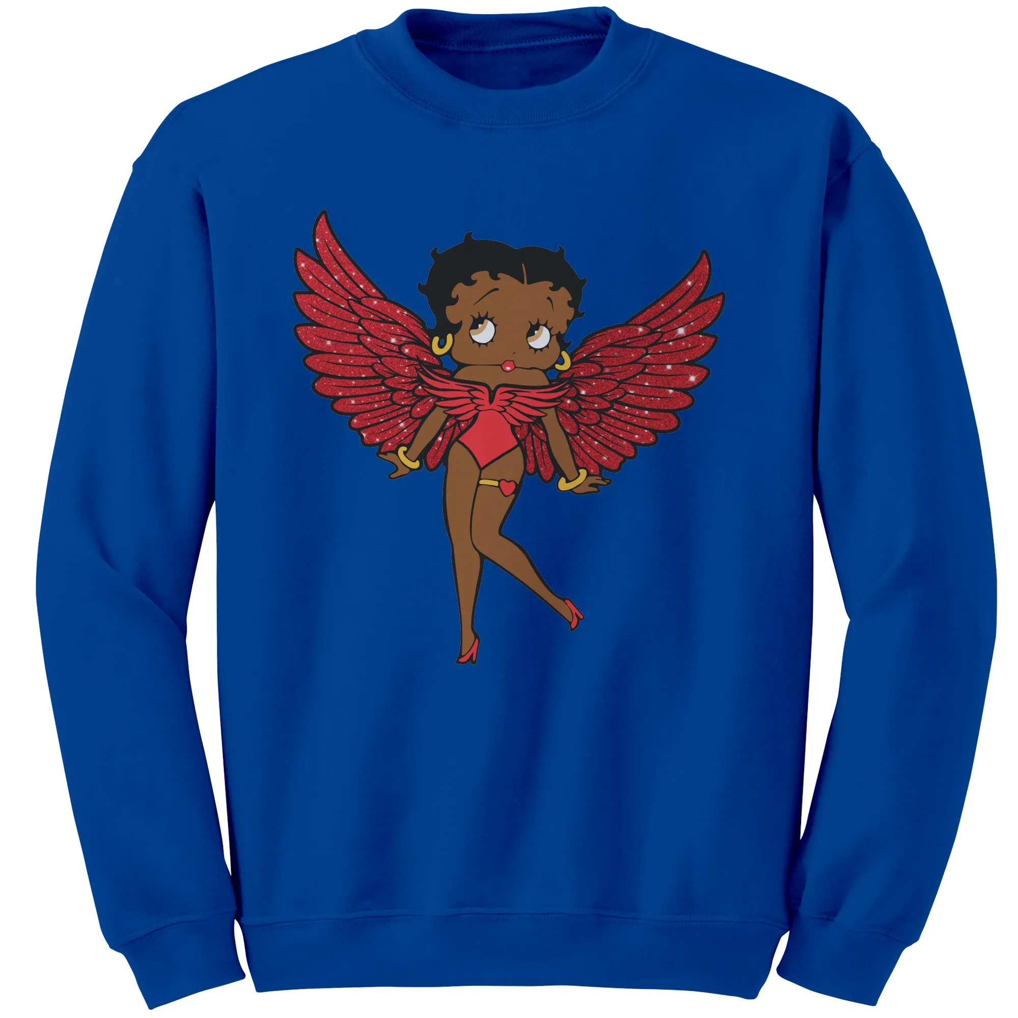 Betty Boop Sweatshirt, Christmas Sweatshirt, Betty Boop Womens Sweatshirt, Betty Boop with Angel Wings Sweatshirt, Christmas Gift For Her