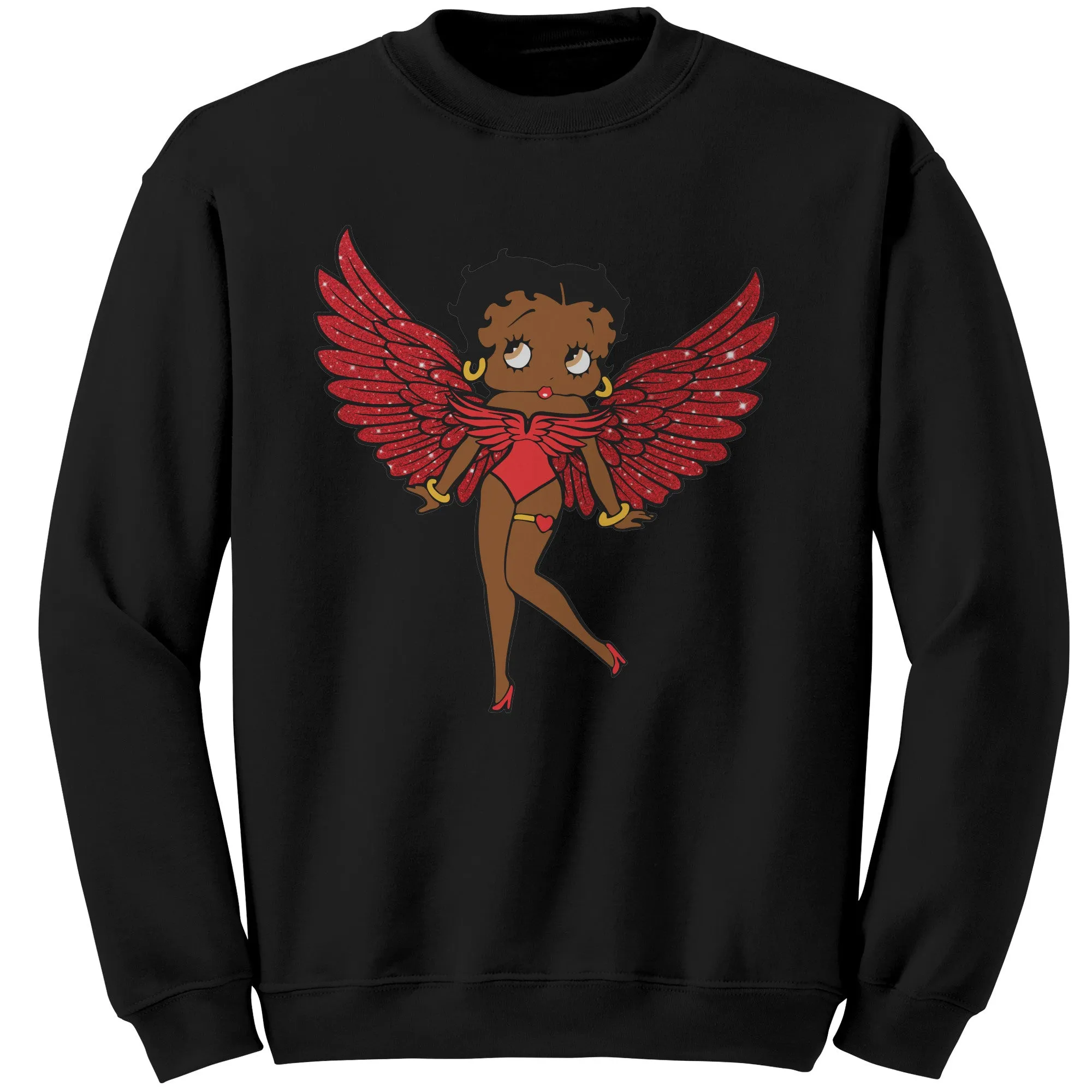 Betty Boop Sweatshirt, Christmas Sweatshirt, Betty Boop Womens Sweatshirt, Betty Boop with Angel Wings Sweatshirt, Christmas Gift For Her
