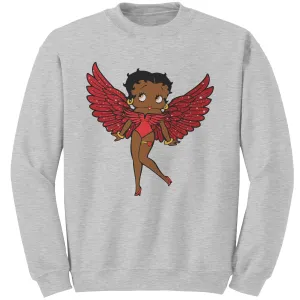 Betty Boop Sweatshirt, Christmas Sweatshirt, Betty Boop Womens Sweatshirt, Betty Boop with Angel Wings Sweatshirt, Christmas Gift For Her