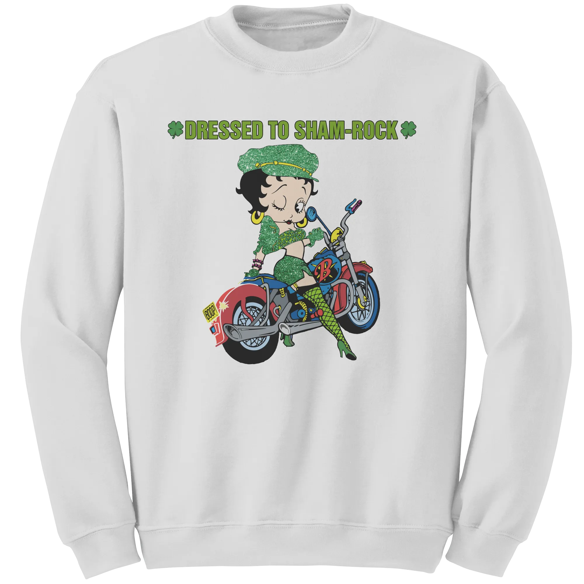 Betty Boop Sweatshirt, Dressed To Shamrock Sweatshirt, Irish Sweatshirt, Shamrock Sweatshirt, St Patricks Sweatshirt, St Patricks Day Gift