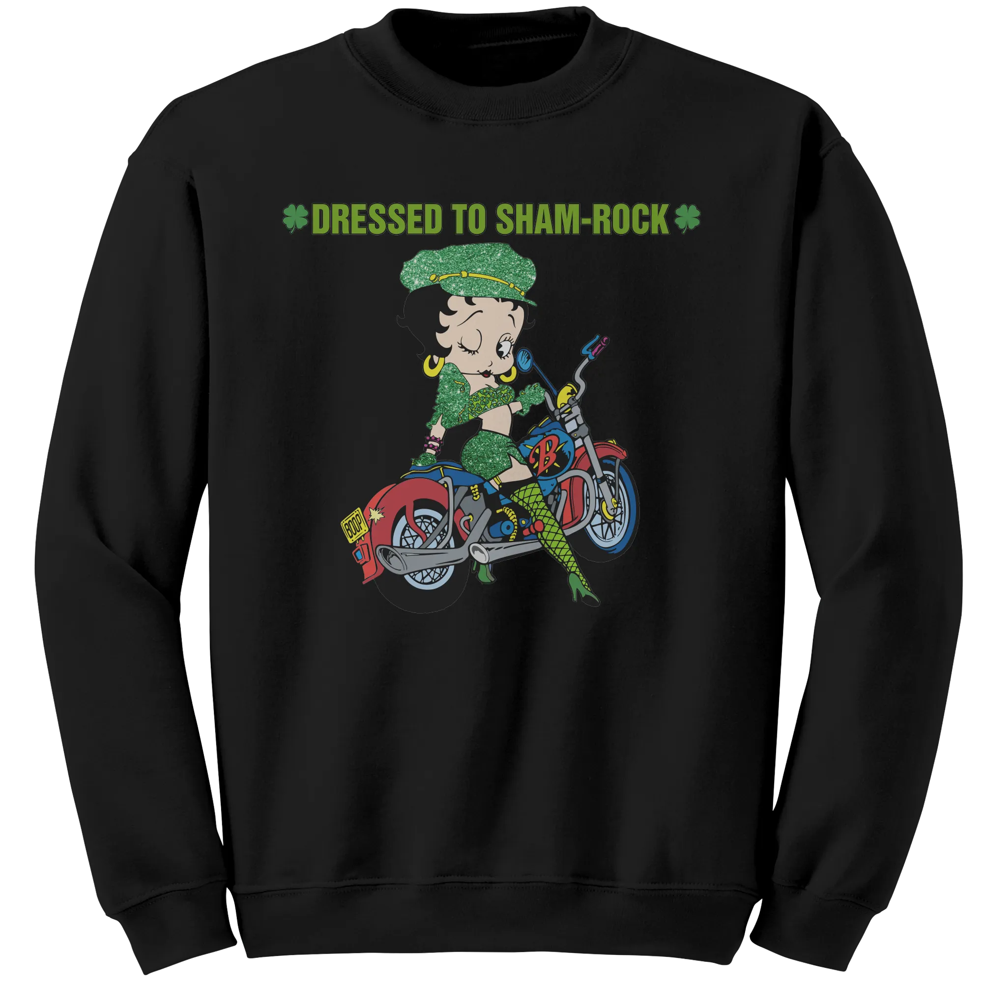 Betty Boop Sweatshirt, Dressed To Shamrock Sweatshirt, Irish Sweatshirt, Shamrock Sweatshirt, St Patricks Sweatshirt, St Patricks Day Gift