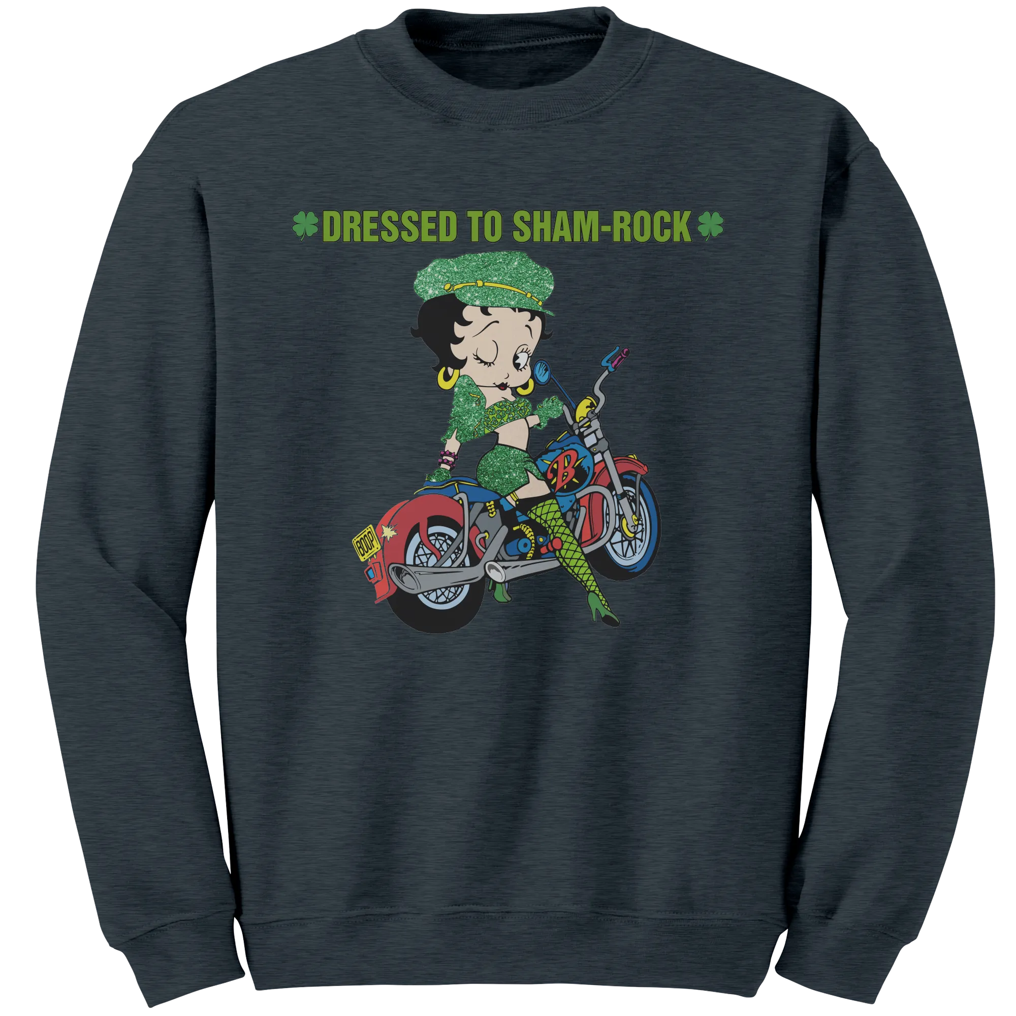 Betty Boop Sweatshirt, Dressed To Shamrock Sweatshirt, Irish Sweatshirt, Shamrock Sweatshirt, St Patricks Sweatshirt, St Patricks Day Gift