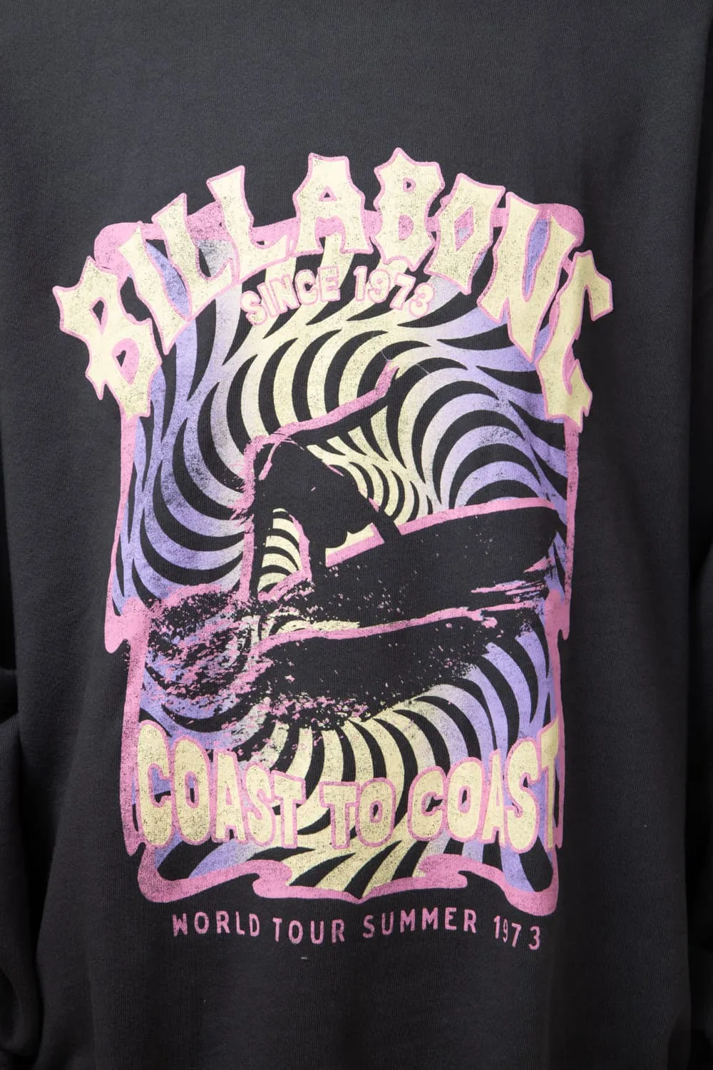 Billabong Ride In Oversized Fleece Sweatshirt for Women in Black | ABJFT00281-KYD0