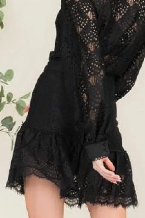 Black Eyelet Skirt