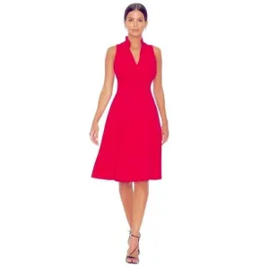 Black Halo Antoinette Fit &amp; Flare Dress in Snap Dragon pink size 8