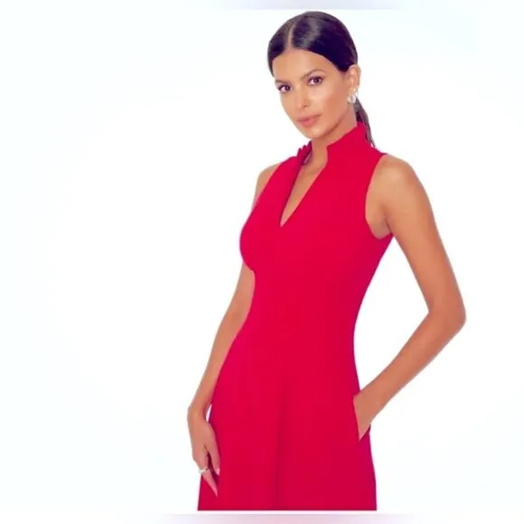 Black Halo Antoinette Fit &amp; Flare Dress in Snap Dragon pink size 8