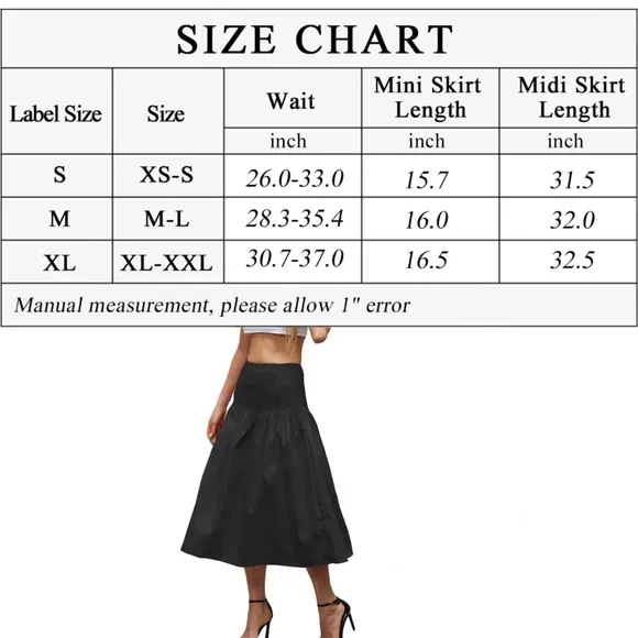 Black Midi Skirt / Strapless Dress XS/S NWT
