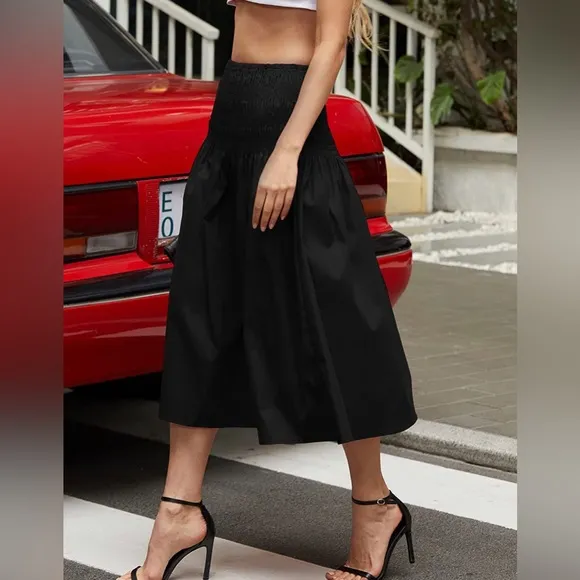 Black Midi Skirt / Strapless Dress XS/S NWT