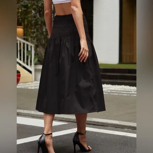 Black Midi Skirt / Strapless Dress XS/S NWT