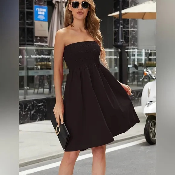 Black Midi Skirt / Strapless Dress XS/S NWT