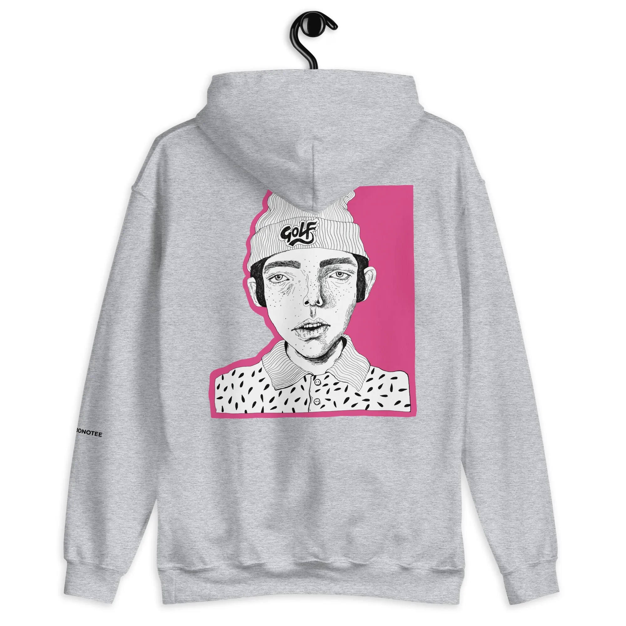 Black Printed Men's Style Fleece Hoodie GOLF
