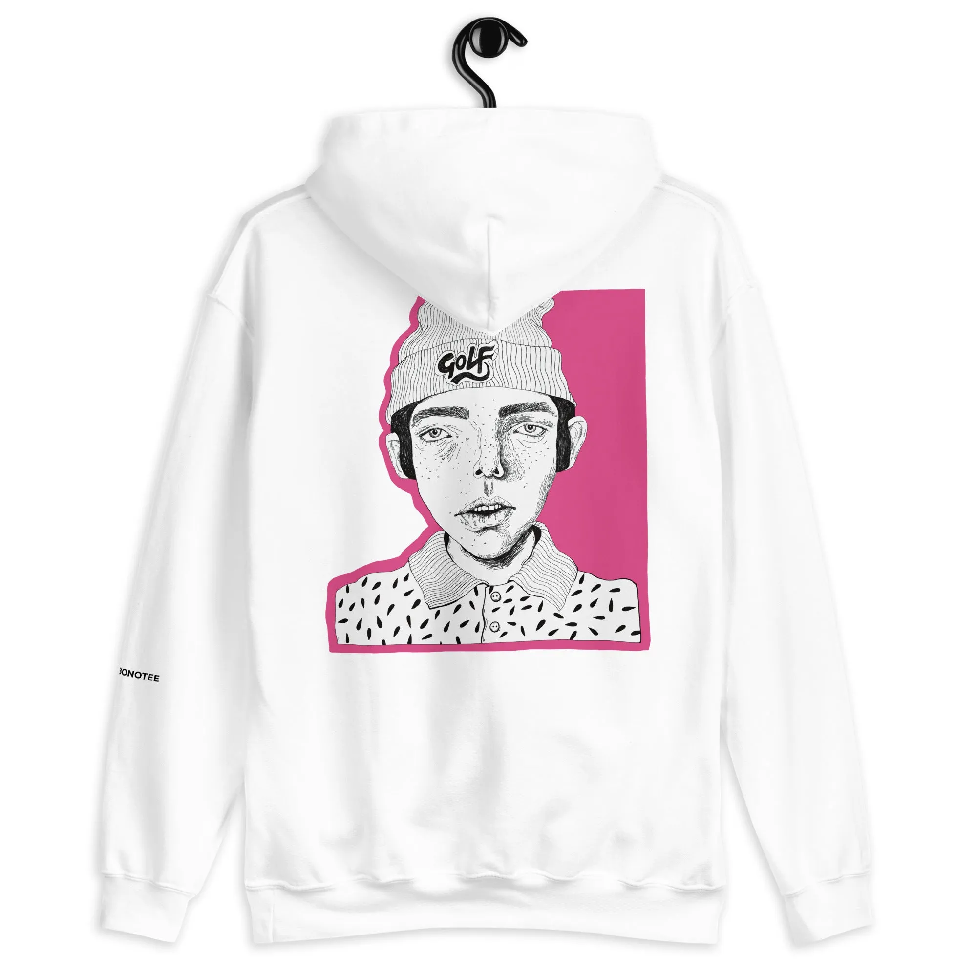 Black Printed Men's Style Fleece Hoodie GOLF