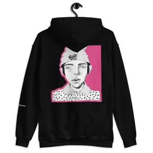 Black Printed Men's Style Fleece Hoodie GOLF