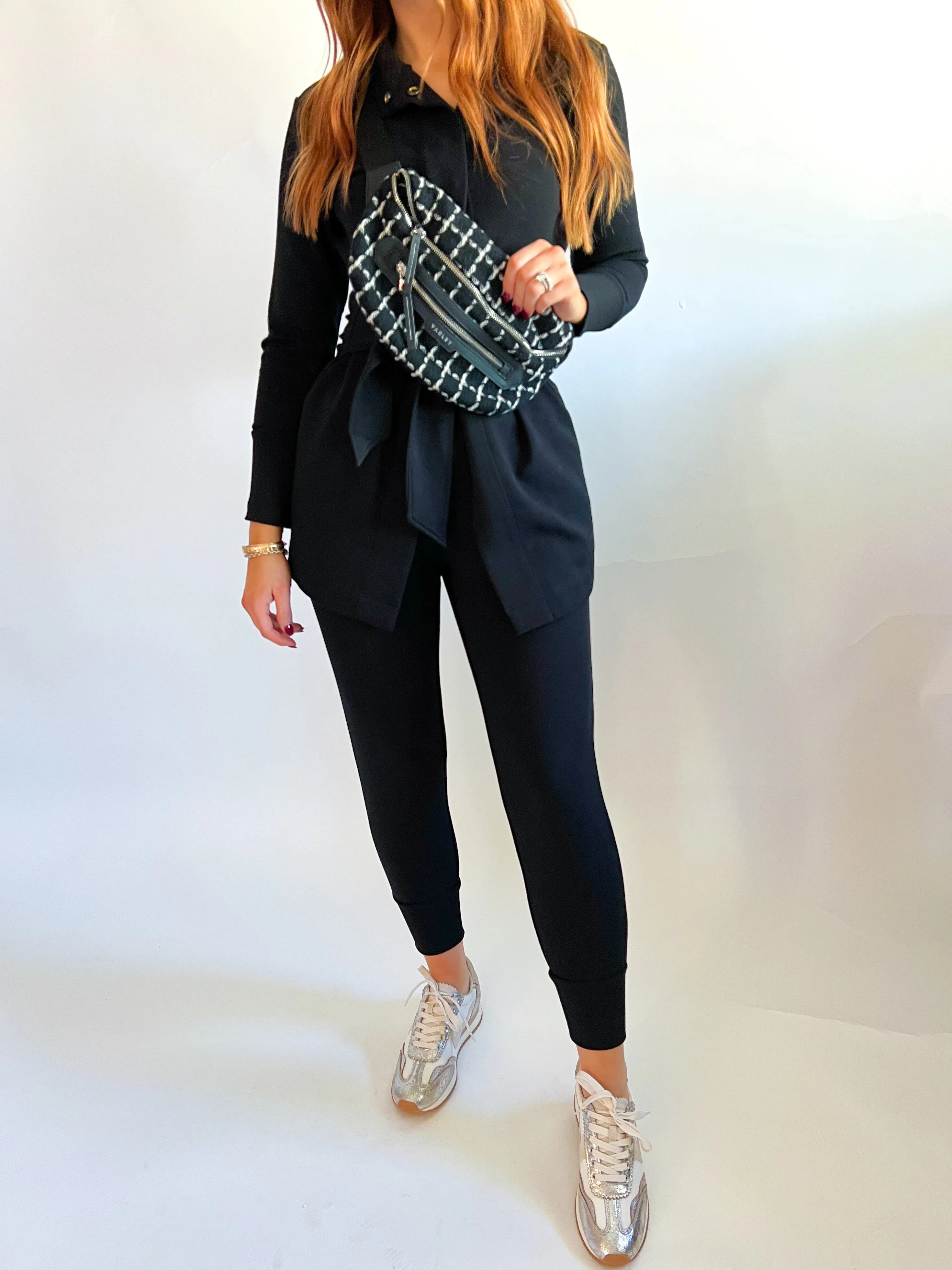 Black Slim Cuff Pant 25"
