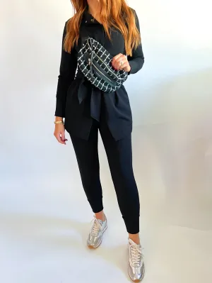 Black Slim Cuff Pant 25"