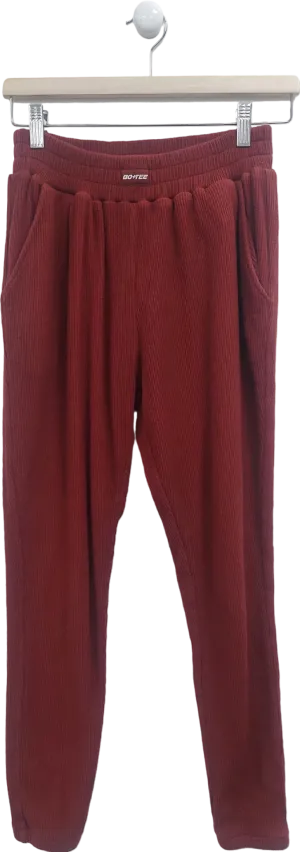 Bo   Tee Red Ribbed Cuffed Jogger UK XS